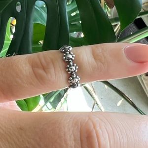 925 sterling silver flower midi ring